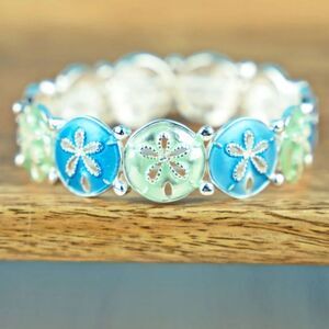 Sand Dunes Blue & Mint Sanddollar Bracelet